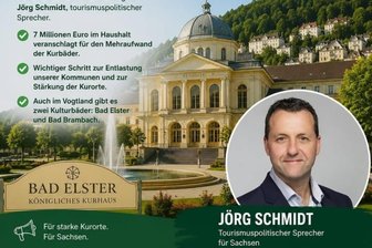 Fauxpas bei CDU: KI ersetzt Bad Elster - Mit der KI auf Abwegen? Jörg Schmidt benannte das Bild mit Königliches Kurhaus Bad Elster.