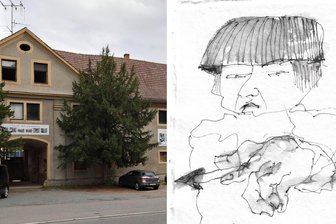 „Sie übernehmen sich vollkommen“: Bizarrer Streit um Waldenburger Marstall - Zu dieser Zeichnung (rechts) hat sich Peter Schönhoff inspirieren lassen, als er vom Beginn der Sanierung am Waldenburger Marstall erfuhr.